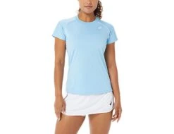 Asics - Court Women Piping SS - Blue Sport Shirt Ladies