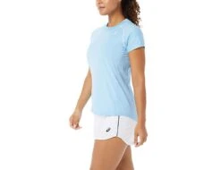 Asics - Court Women Piping SS - Blue Sport Shirt Ladies -Shirts Aktivkleider Geschaft asics 2042a157 406b